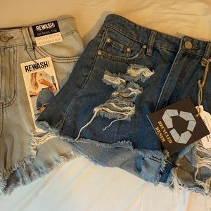 Ripped styled jean shorts